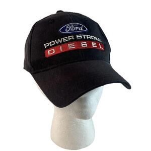 Ford Power Stroke Diesel Black Cap Trucker Hat 100% Cotton OSFA Adjustable